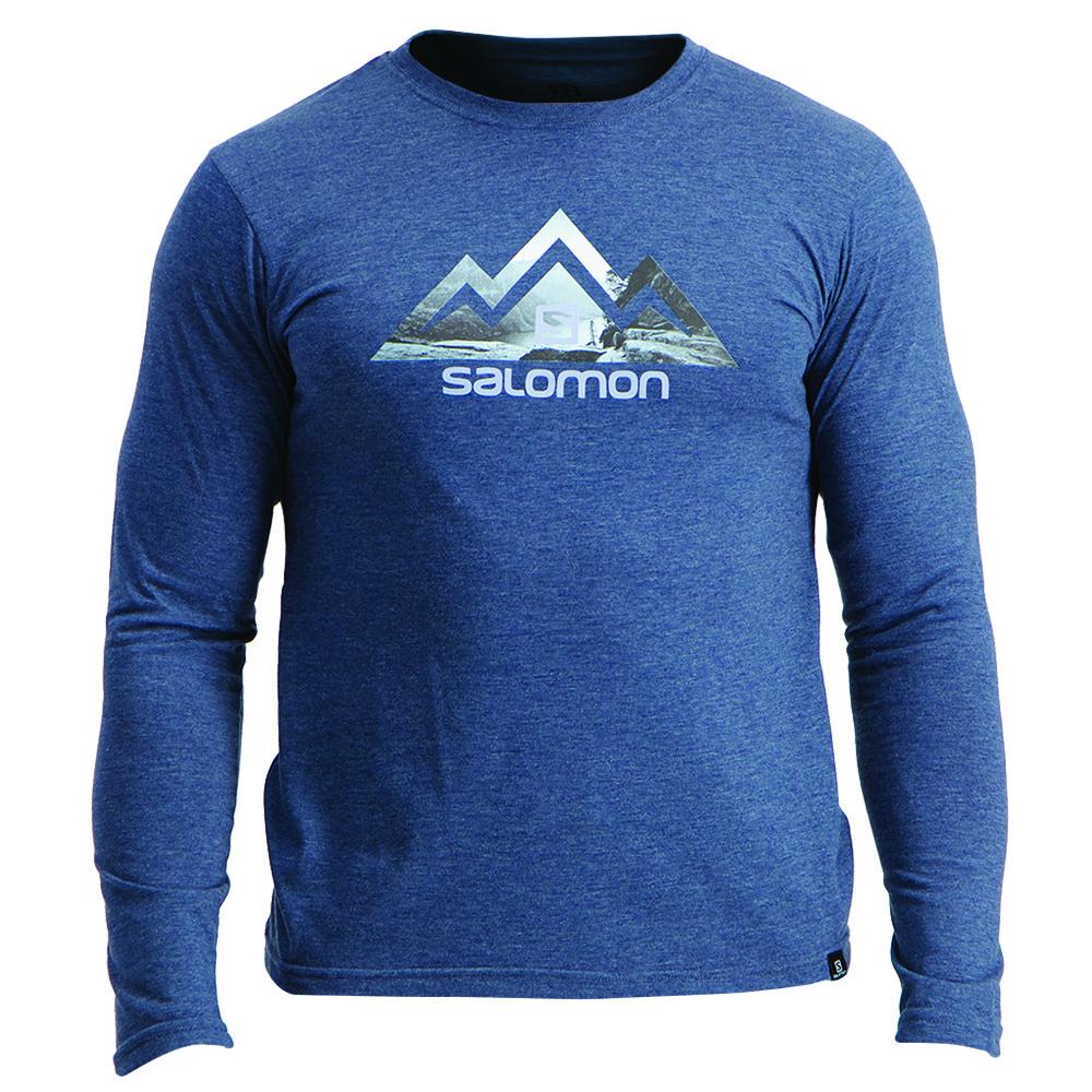 T-Shirty Męskie Salomon TIP TOE LS M - Ciemny - Polska (017-XSAPLW)